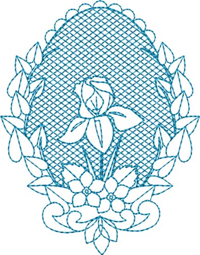 Floral Egg Machine Embroidery Design