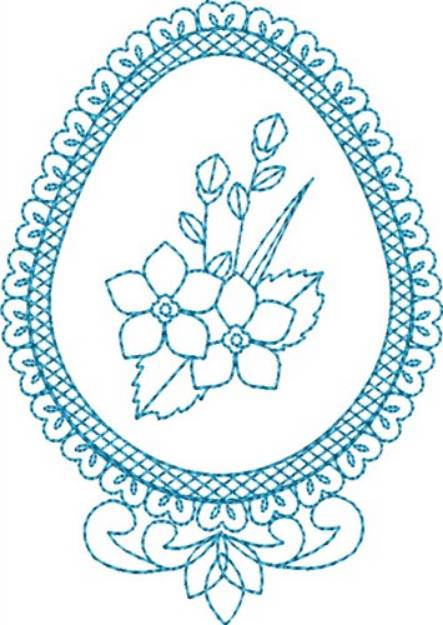 Picture of Floral Egg Machine Embroidery Design