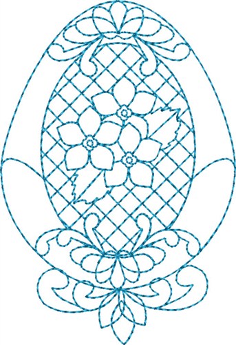 Flowered Egg Machine Embroidery Design