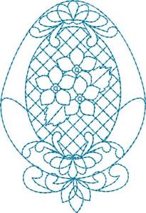 Picture of Flowered Egg Machine Embroidery Design