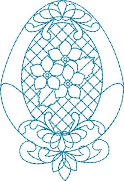 Picture of Flowered Egg Machine Embroidery Design