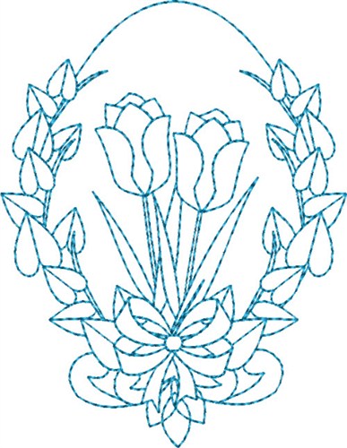 Tulip Egg Machine Embroidery Design