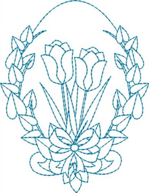 Picture of Tulip Egg Machine Embroidery Design
