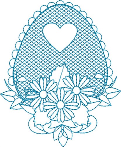 Daisy Egg Machine Embroidery Design