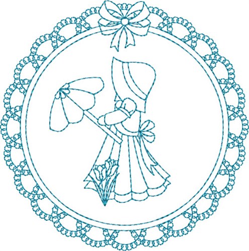 Girl In Sunbonnet Machine Embroidery Design