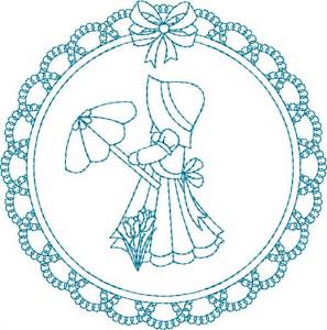 Picture of Girl In Sunbonnet Machine Embroidery Design