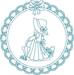 Picture of Lace Sunbonnet Girl Machine Embroidery Design