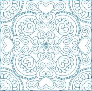 Picture of Swirly Hearts Block Machine Embroidery Design