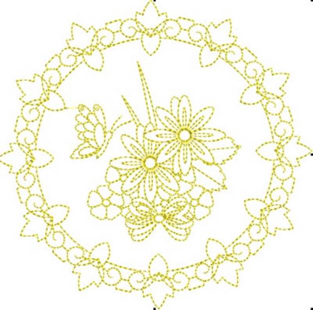 Picture of Floral Butterfly Circle Machine Embroidery Design