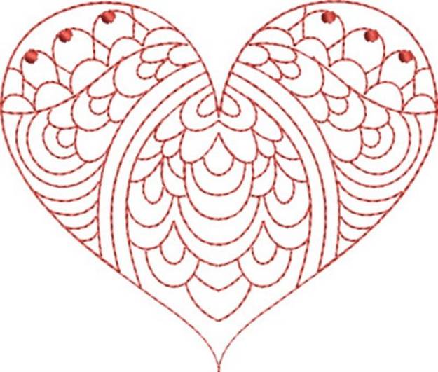 Picture of Redwork Heart Machine Embroidery Design