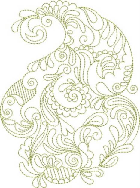 Picture of Paisley Flowers Machine Embroidery Design