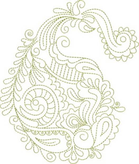 Picture of Paisley Floral Drop Machine Embroidery Design