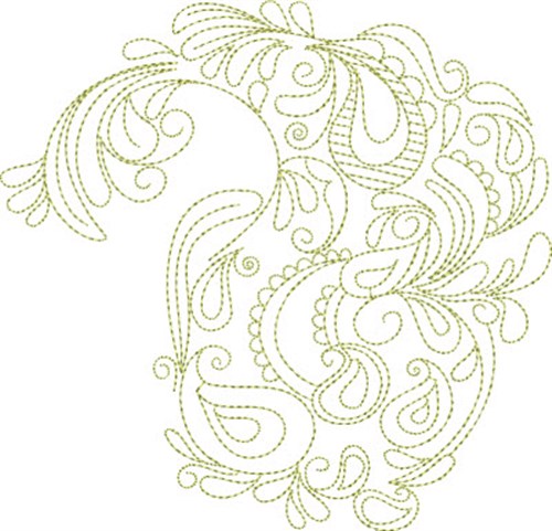 Paisley Floral Drop Machine Embroidery Design