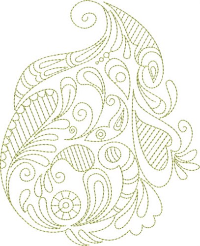 Paisley Flowers Machine Embroidery Design