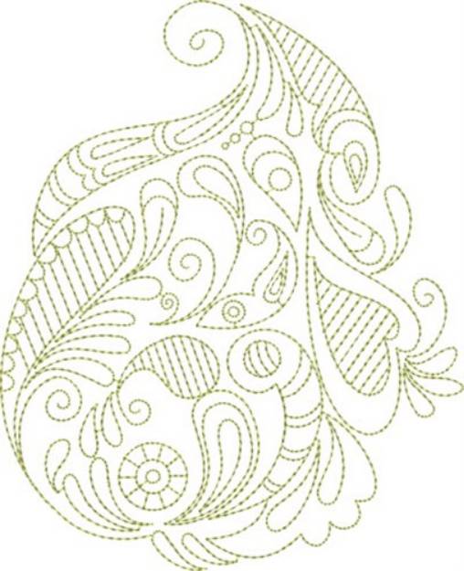 Picture of Paisley Flowers Machine Embroidery Design