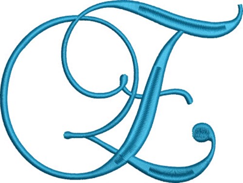 Heirloom Swirly Monogram E Machine Embroidery Design