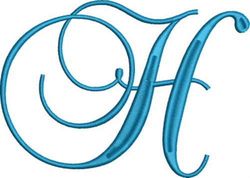 Heirloom Swirly Monogram H Machine Embroidery Design