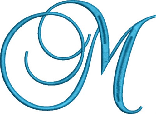 Heirloom Swirly Monogram M Machine Embroidery Design