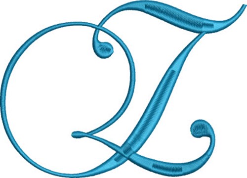 Heirloom Swirly Monogram Z Machine Embroidery Design