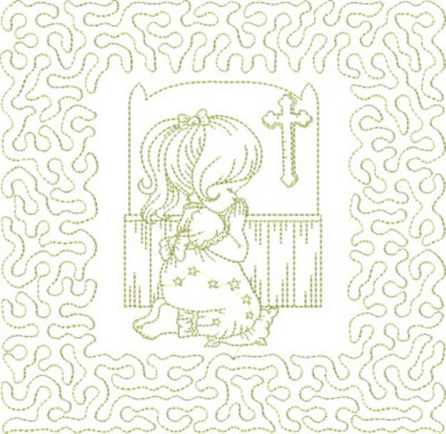 Picture of Religious Girl Praying Machine Embroidery Design