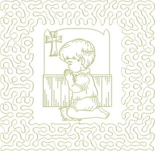 Picture of Religious Boy Praying Machine Embroidery Design