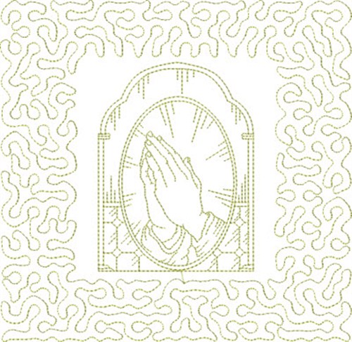 Religious Praying Hands Machine Embroidery Design