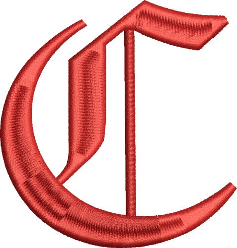Grand English Monogram C Machine Embroidery Design