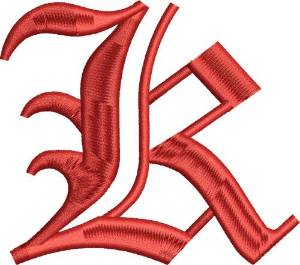 Picture of Grand English Monogram K Machine Embroidery Design