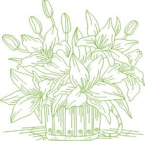 Picture of Garden Flowers Block Machine Embroidery Design