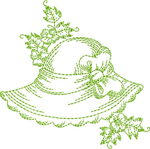 Garden Hat Block Machine Embroidery Design