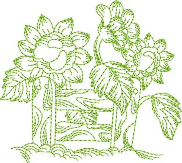 Picture of Garden Fence Block Machine Embroidery Design