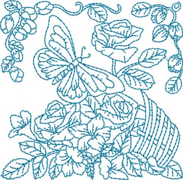 Picture of Garden Flowers Block Machine Embroidery Design