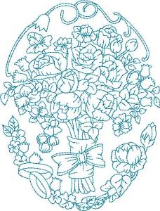 Picture of Happy Ever After Bluework Quilt Block Machine Embroidery Design