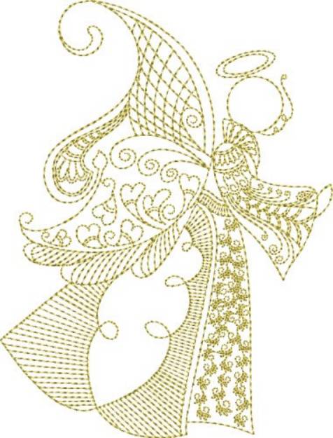 Picture of Elegant Angel Quilt Block/Tea Towel Machine Embroidery Design