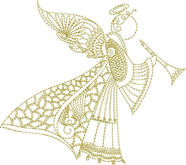 Picture of Trumpet Angel Machine Embroidery Design