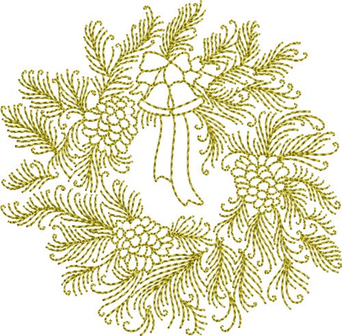 Christmas Time Wreath Machine Embroidery Design