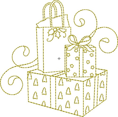 Christmas Time Presents Machine Embroidery Design