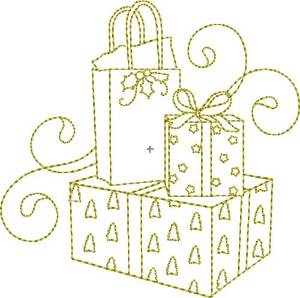 Picture of Christmas Time Presents Machine Embroidery Design