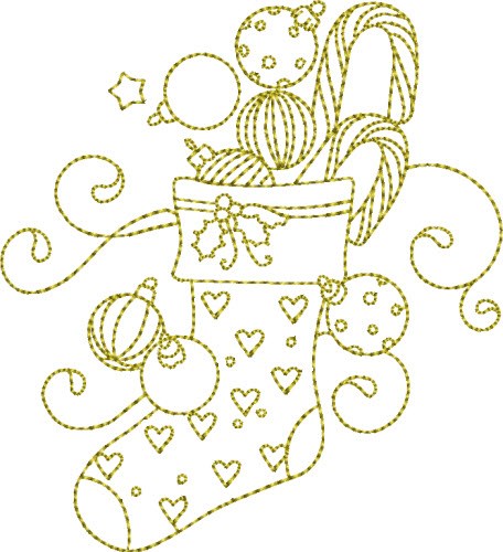 Christmas Time Stocking Machine Embroidery Design