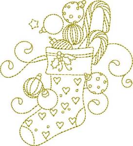 Picture of Christmas Time Stocking Machine Embroidery Design