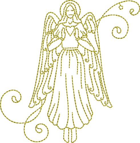 Christmas Time Angel Machine Embroidery Design