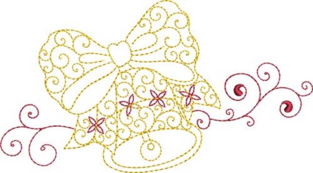 Picture of Christmas Swirl Bell Machine Embroidery Design