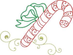 Picture of Christmas Candy Cane Machine Embroidery Design