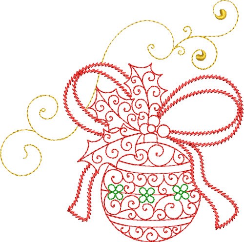 Christmas Ornament Machine Embroidery Design