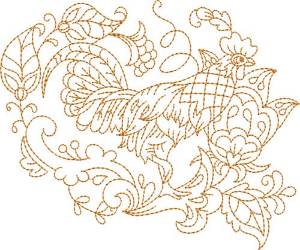 Picture of Hen Quilt Square Machine Embroidery Design