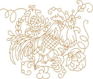 Picture of Quilt Square Hen Machine Embroidery Design
