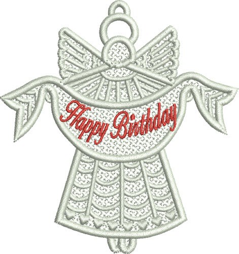Birthday Angel FSL Machine Embroidery Design