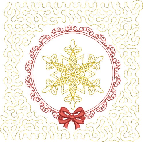 Snowflake Quilt Square Machine Embroidery Design