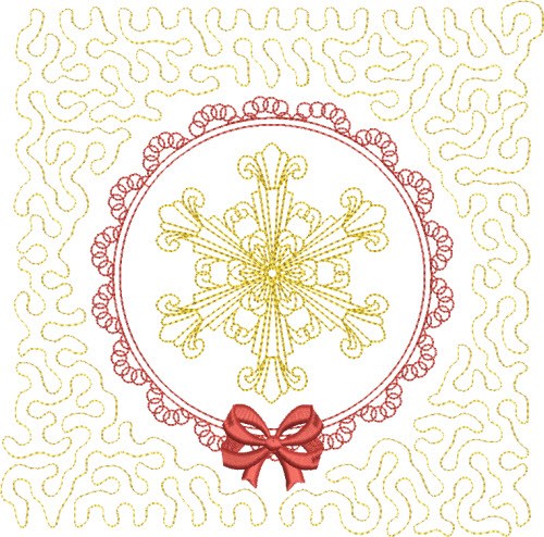 Winter Snowflake Square Machine Embroidery Design