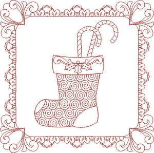 Picture of Christmas Stocking Block Machine Embroidery Design